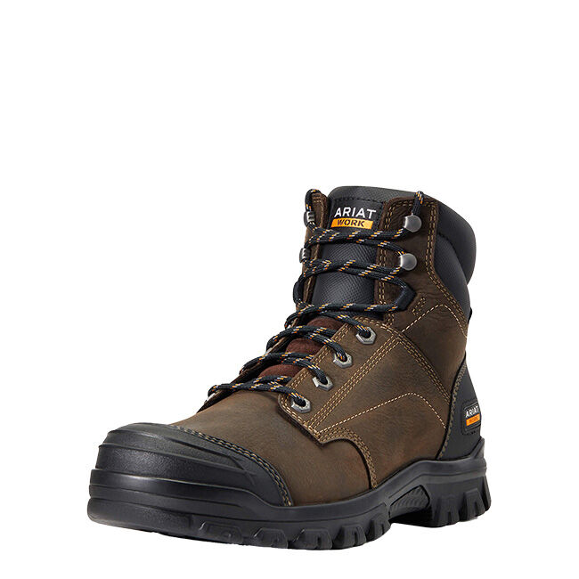 Ariat Men's Treadfast 6" Waterproof Work Boot - Dark Brown image number null
