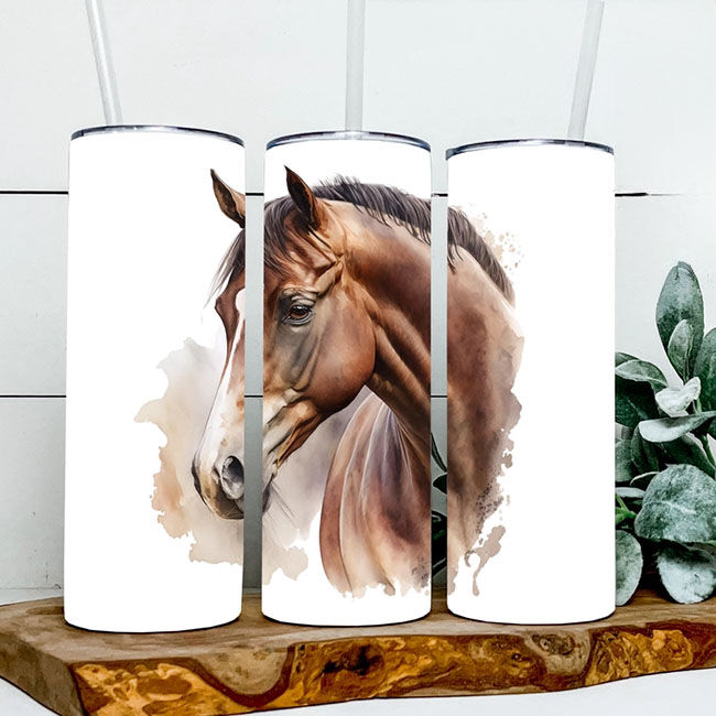 Dark Horse Dream Designs Tumbler - Warmblood Bay Horse image number null