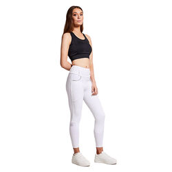 Equieire Women's MOLLY Knee-Grip Competition Tights - White