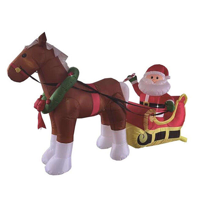 Ace Hardware Inflatable Christmas Lawn Decoration - Santa with Horse Carriage image number null