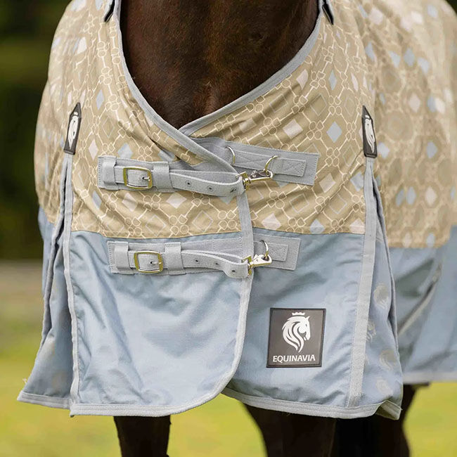 Equinavia Norse Fleece-Lined Turnout Sheet - Slate Grey/Light Olive image number null