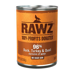 RAWZ Dog Food - 96% Duck, Turkey & Quail - 12.5 oz
