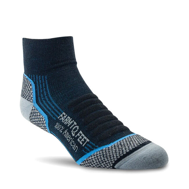 Farm to Feet Unisex Damascus 1/4 Crew Sock - Black/Bunting image number null