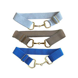 Anademi Stretch Belt with Gold-Tone Bit Buckle - Textures