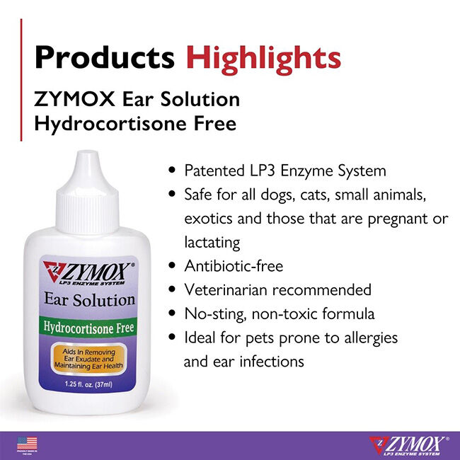 ZYMOX Enzymatic Hydrocortisone-Free Ear Solution - 1.25 oz image number null