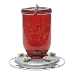 Perky-Pet Red Mason Jar Hummingbird Feeder