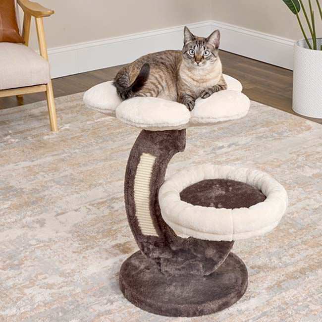 Midwest Homes for Pets Feline Nuvo Mocha Cream Cat Tower - Lily image number null