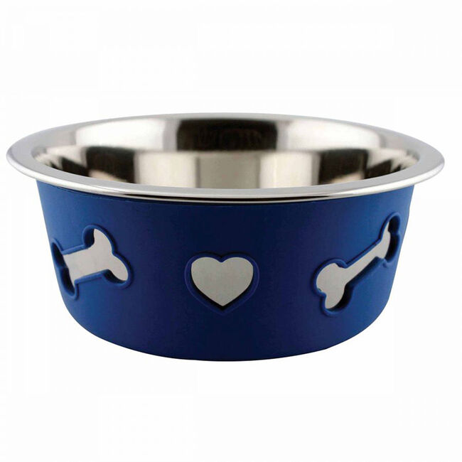 WeatherBeeta Non-Slip Stainless Steel Silicone Bone Dog Bowl image number null