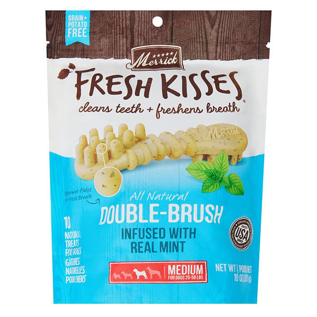 Merrick Fresh Kisses Double-Brush Dental Treats - Mint Flavor image number null