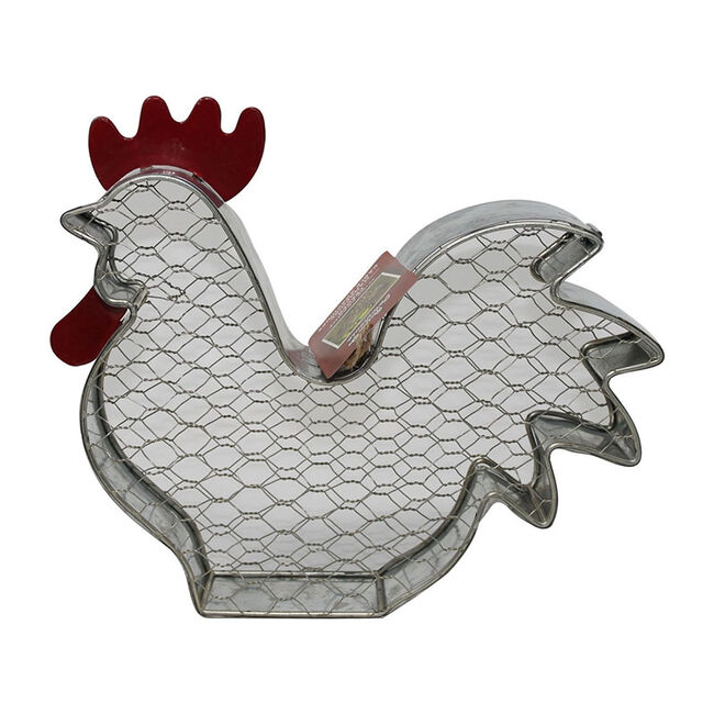 Audubon Rustic Farmhouse Wire Rooster Peanut Bird Feeder image number null