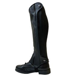 RHC Equestrian Women's Deluxe Leather Half Chaps - Black