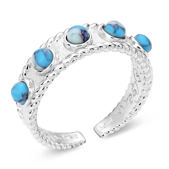 Montana Silversmiths Pebbled Turquoise Wrap Ring image number null