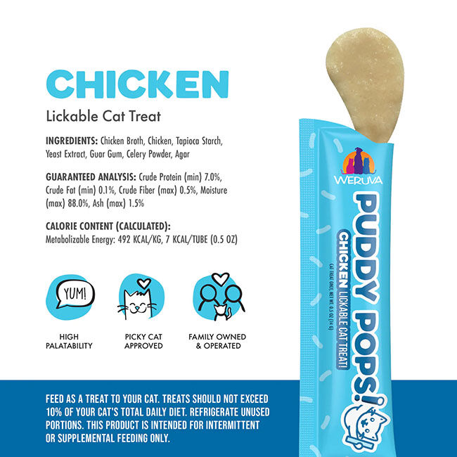 Weruva Puddy Pops Lickable Cat Treats - Chicken - 5-Pack image number null