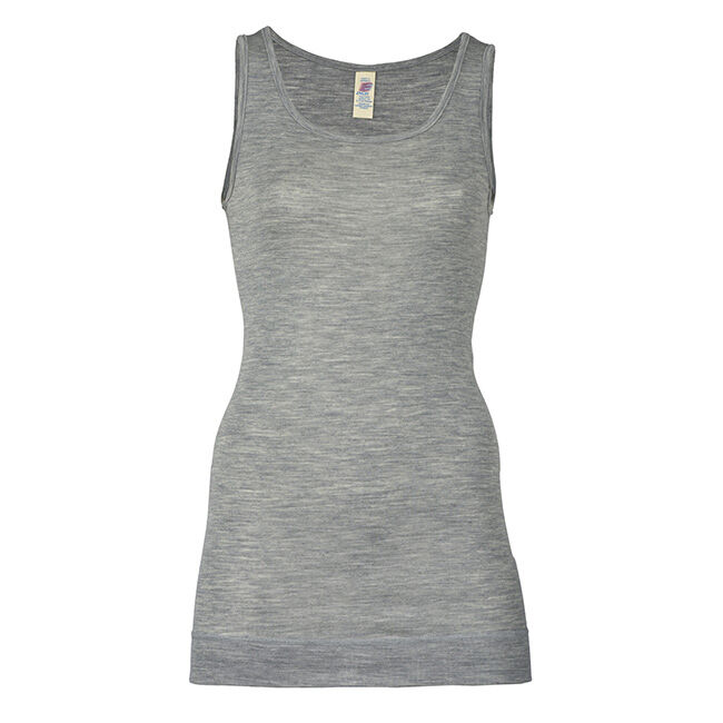 Engel Women's Wool/Silk Blend Long Tank Top - Light Grey Melange image number null