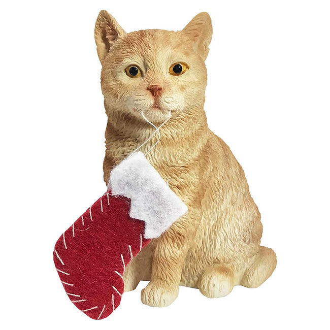 Sandicast Christmas Ornament - Shorthair Ginger Tabby Cat image number null