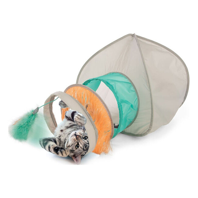 SmartyKat Fringe Frenzy Cat Hideout with Tunnel image number null