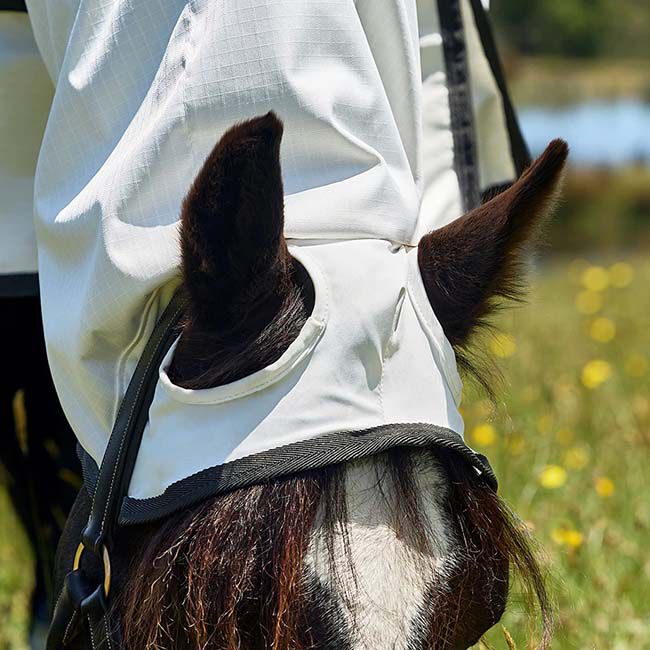 WeatherBeeta ComFiTec Sweet Itch Shield Fly Sheet Combo - White/Charcoal image number null