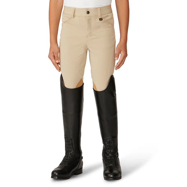 Ovation Boy's EuroWeave DX Suede Knee Patch Breech - Classic Show Tan image number null