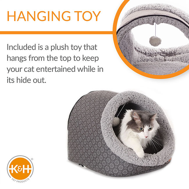 K&H Pet Thermo-Pet Cave Heated Cat Bed - Navy image number null