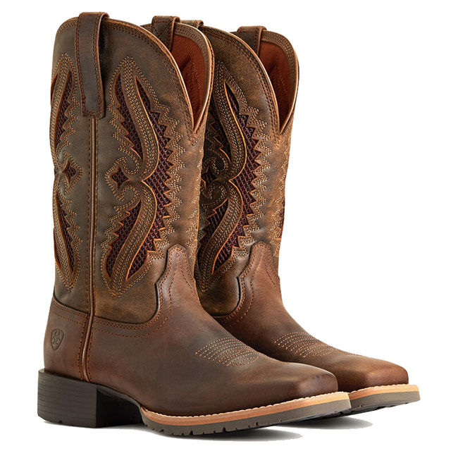 Ariat Women's Hybrid Rancher VentTEK 360 Western Boot - Distressed Tan/Truffle image number null