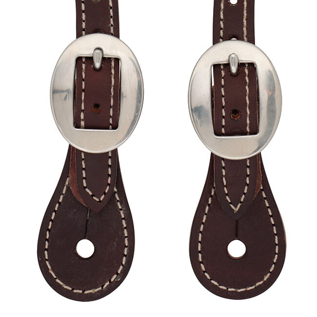 Weaver Equine Women's Burgundy Latigo Leather Spur Straps image number null