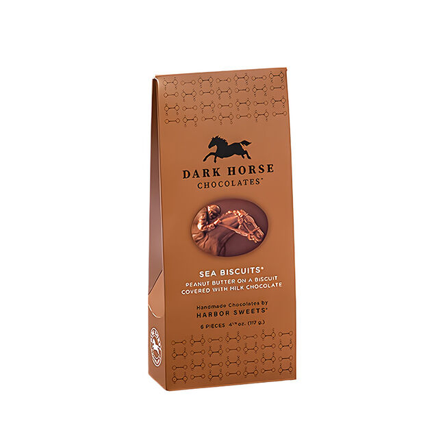 Harbor Sweets Dark Horse Chocolates Sea Biscuits - Peanut Butter on a Biscuit Covered with Milk Chocolate - 6 Pieces image number null