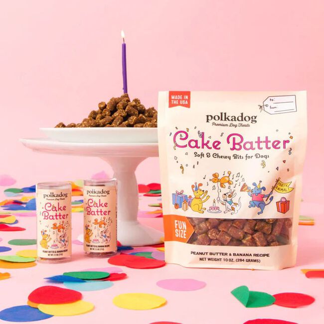 Polkadog Cake Batter - Soft & Chewy Bits for Dogs - Peanut Butter & Banana Recipe image number null