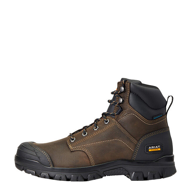 Ariat Men's Treadfast 6" Waterproof Work Boot - Dark Brown image number null