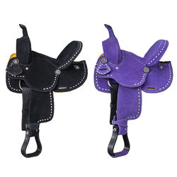 Tough1 King Series Youth Stratford Suede Barrel Saddle