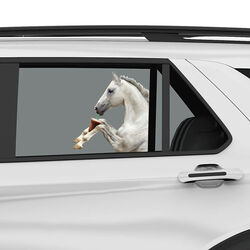 Horse Hollow Press Car Window Decal - Horse Drinking a Coffee
