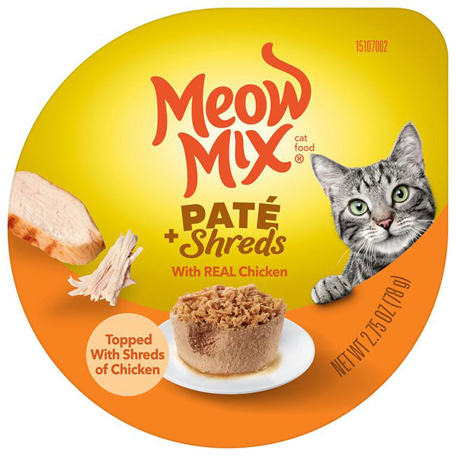 Meow Mix Pate & Shreds Cat Food - Seafood & Poultry Favorites Variety Pack - 12 Count Carton image number null