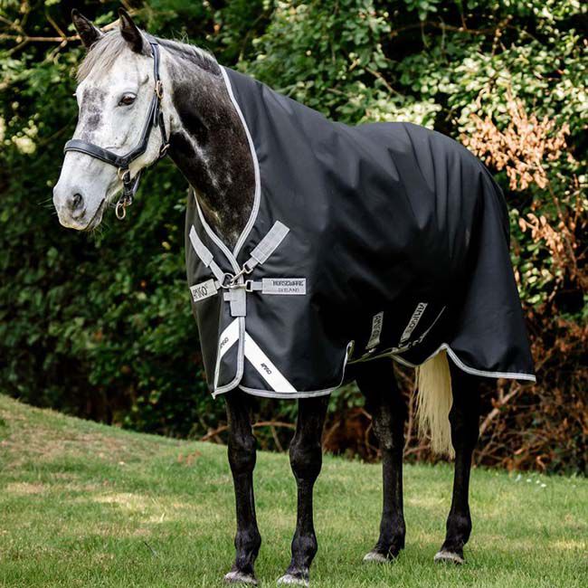 Horseware Amigo 12 Wug Turnout (0g Light) - Black/Titanium Grey & Silver image number null