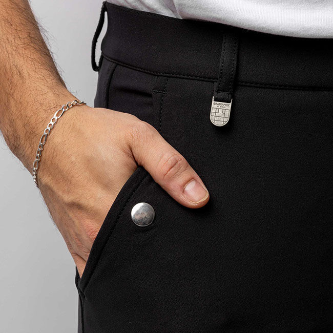 Horze Men's Grand Prix Silicone Knee Patch Breech - Black image number null
