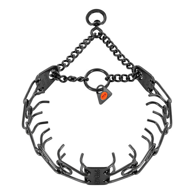 Herm Sprenger Ultra-Plus Swivel Ring Prong Dog Training Collar - Black Stainless Steel image number null