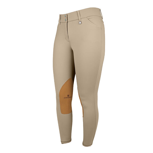 Romfh Women's Willow Knee Patch Euroseat Breech - Show Tan image number null