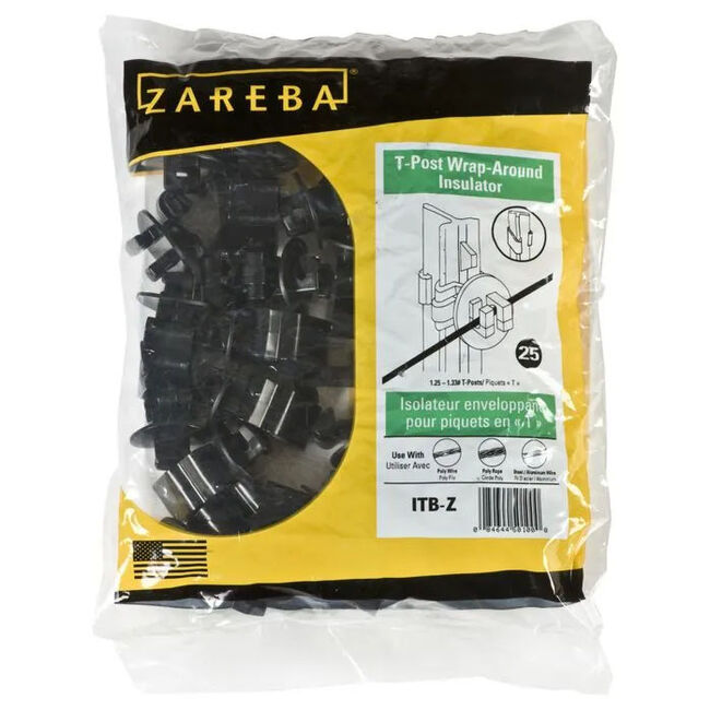 Zareba T-Post Wrap-Around Insulator - Black - 25-Pack image number null