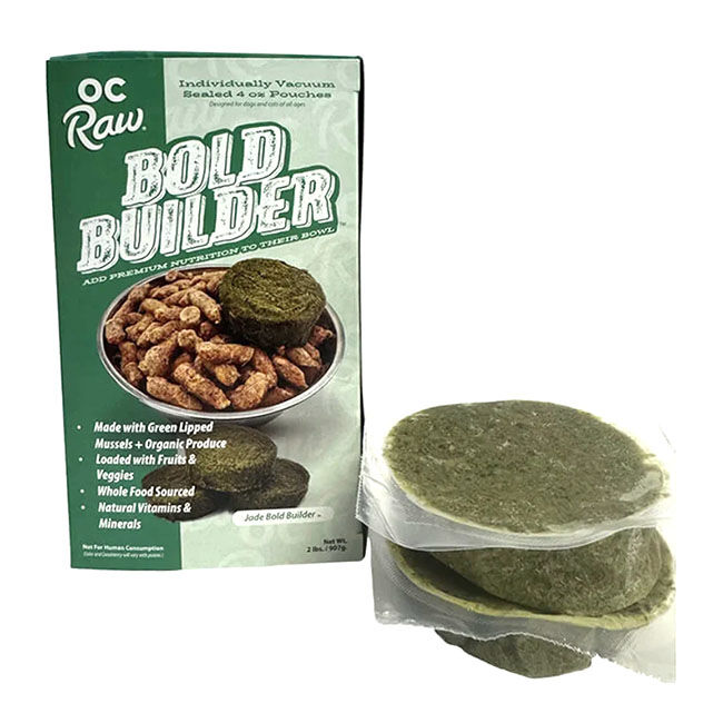 OC Raw Bold Builder Frozen Raw Dog Food - Jade - Green Lipped Mussels Recipe - 2 lb image number null