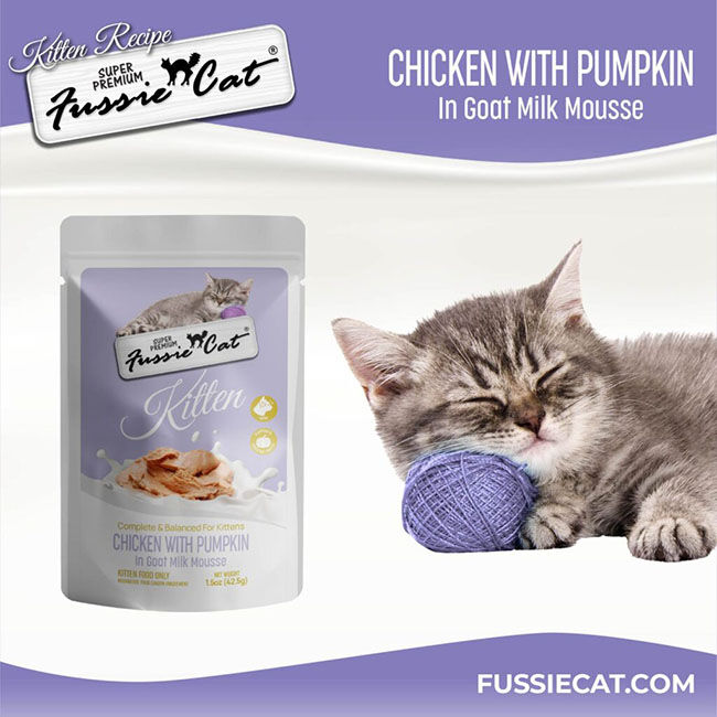 Fussie Cat Goat Milk Mousse for Kittens - Chicken with Pumpkin - 1.5 oz image number null