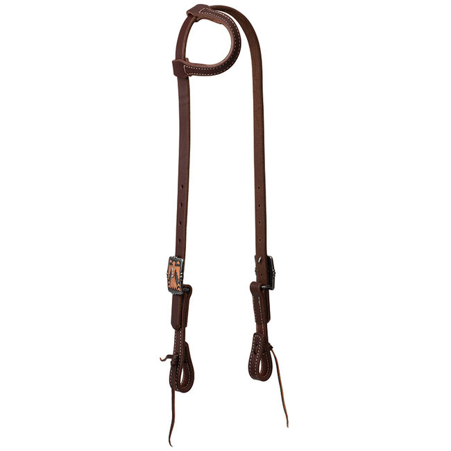 Weaver Equine Working Tack Single Ear Headstall with Designer Hardware - Canyon Rose image number null
