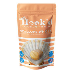 Totally Hook'd Freeze-Dried Treats for Cats & Dogs - Whole Scallops - 1 oz