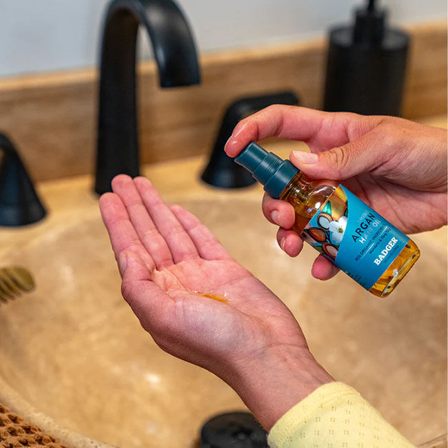 Badger Argan Hair Oil for Dry Damaged Hair - 2 oz image number null