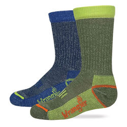 Wrangler Boys' Medium-Weight 65% Merino Wool Socks - 2 Pairs