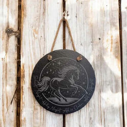 The Krafty Equestrian Slate Wall Hanging - Silent Night