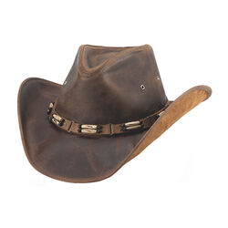 Bullhide Bozeman Leather Hat - Brown