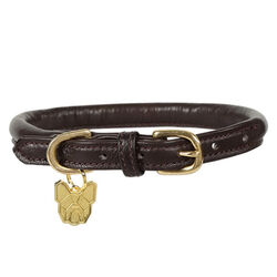 Shires Digby & Fox Rolled Leather Dog Collar - Brown