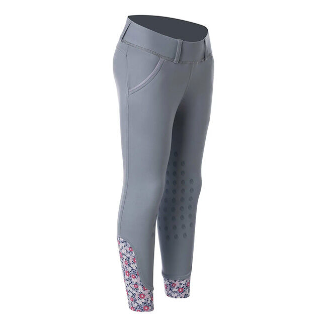 Equinavia Kids' Lena Knee Patch Pull-On Breeches - Grey image number null