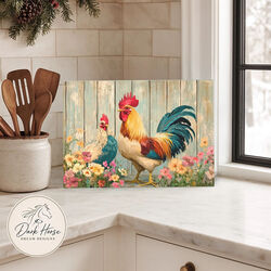 Dark Horse Dream Designs Glass Cutting Board - Farmhouse Chickens I
