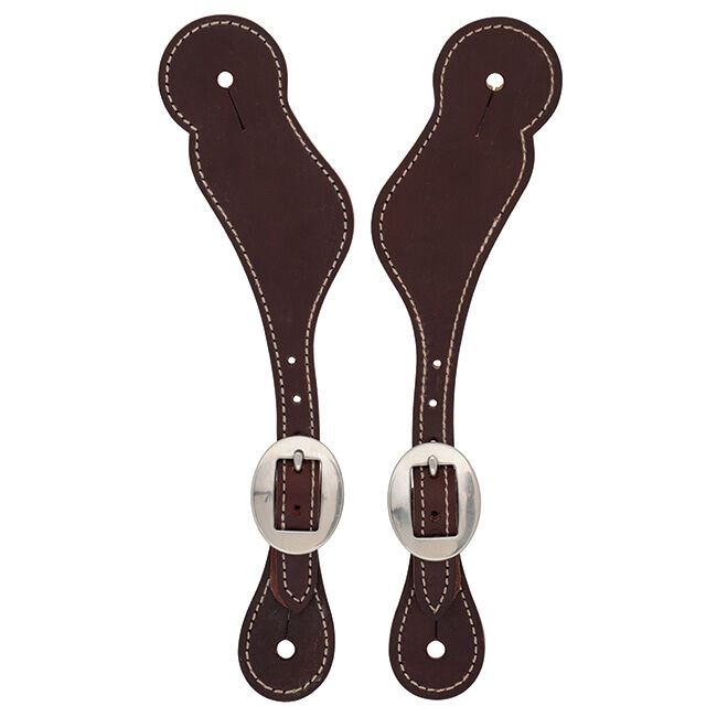 Weaver Equine Women's Burgundy Latigo Leather Spur Straps image number null