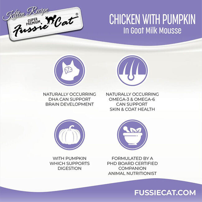 Fussie Cat Goat Milk Mousse for Kittens - Chicken with Pumpkin - 1.5 oz image number null