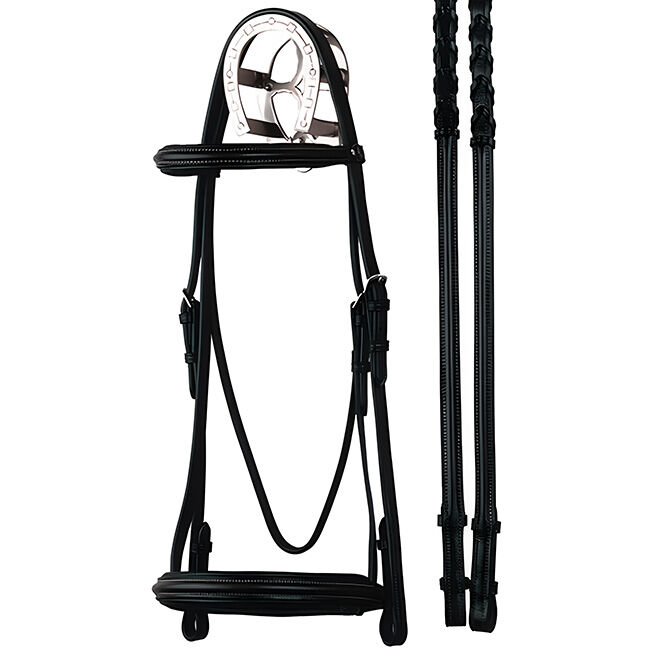 Bobby's English Tack Dressage Raised Padded Bridle image number null